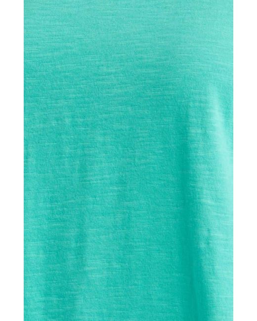 Apny Green Layered Hem Cotton Slub Top