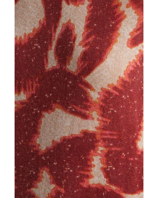 NIC+ZOE Red Abstract Animal Print Supersoft Sweater