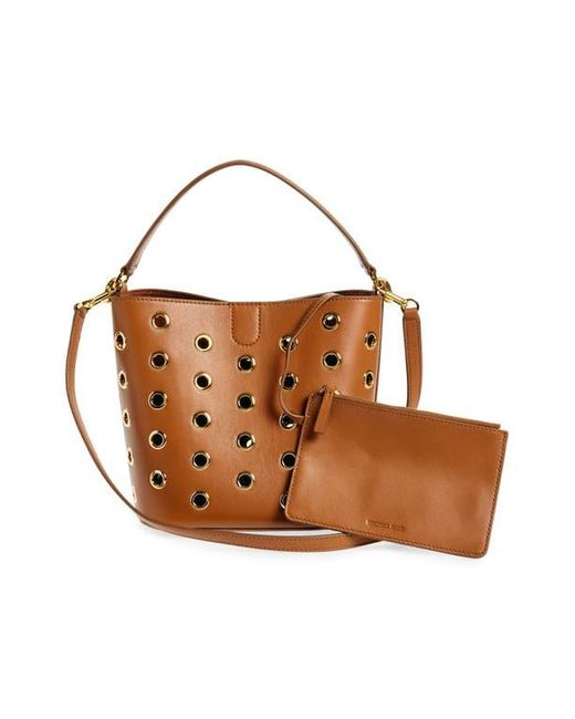 Veronica Beard Brown Small Grommet Convertible Satchel