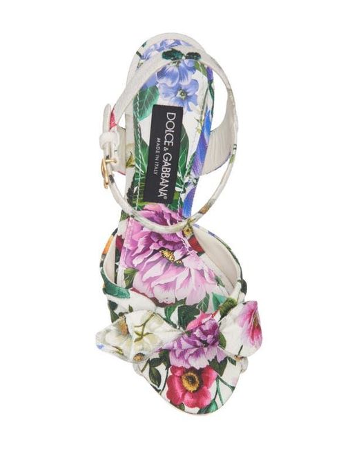 Dolce & Gabbana Multicolor Gardenia Print Platform Sandal