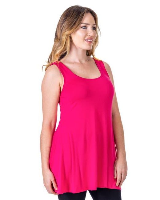 24seven Comfort Apparel Pink Scoop Neck Sleeveless Tunic Top