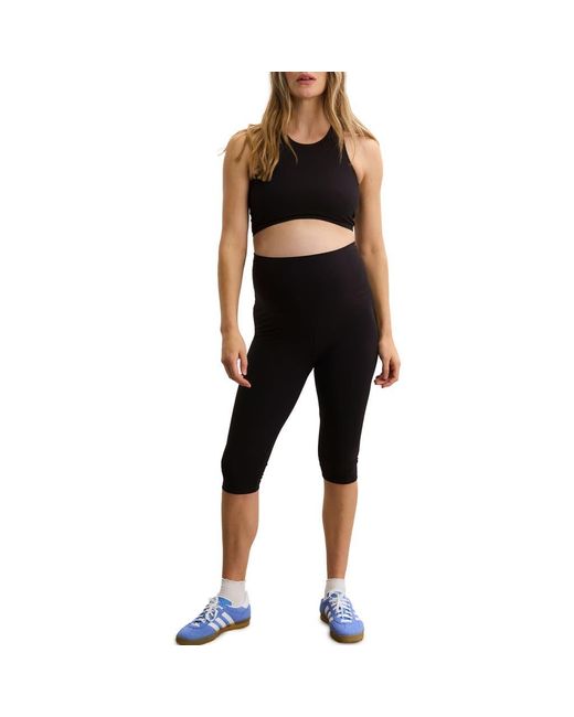 Hatch Collection Women's Black The Maternity Bodyflex Capri Legging