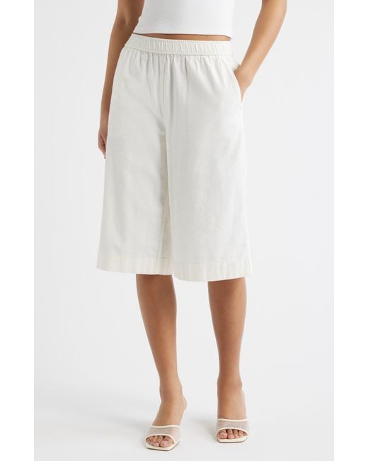 Open Edit White Linen Blend Culottes