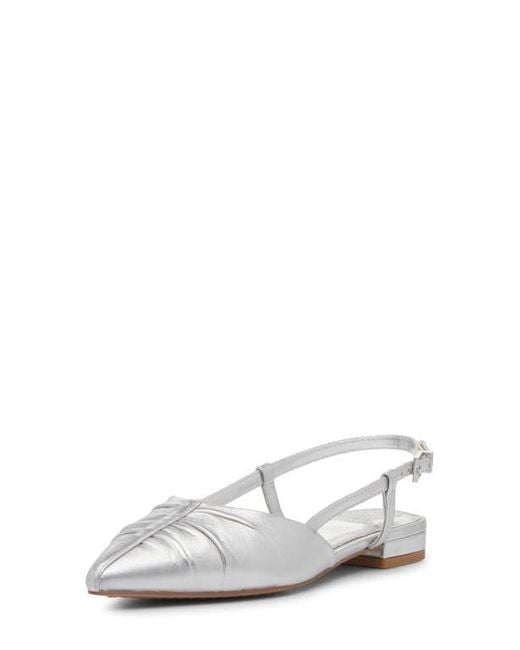 Vince Camuto White Agnes Pointed Toe Slingback Flat