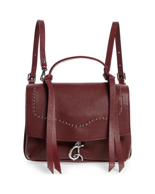 Rebecca Minkoff Purple Medium Stella Convertible Leather Backpack