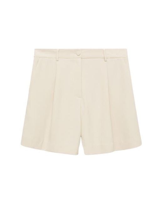 Mango Natural High Waist Tailored Shorts
