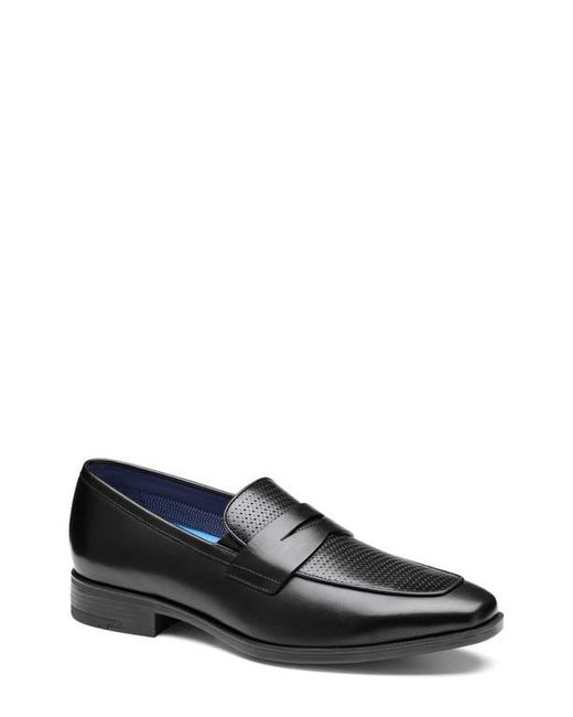 Johnston & Murphy Gibbons Embossed Penny Loafer in Black for  display picture 2