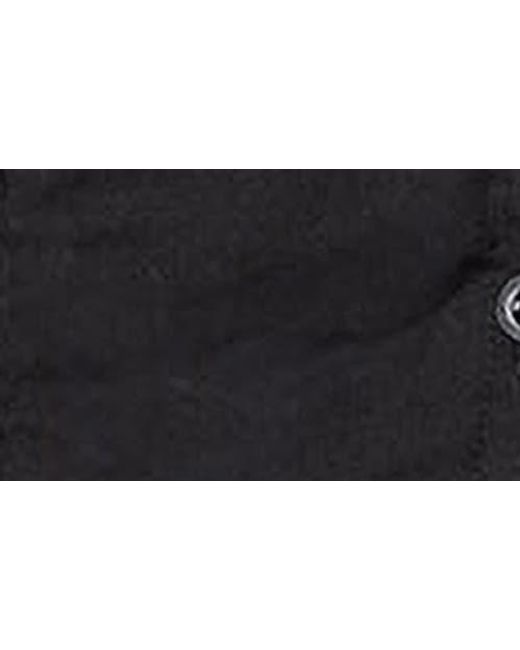Edikted Black Massie Cap Sleeve Stretch Cotton Button-Up Shirt