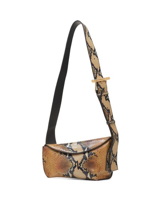 Alexander McQueen Natural T-Bar Sling Python Embossed Leather Crossbody Bag