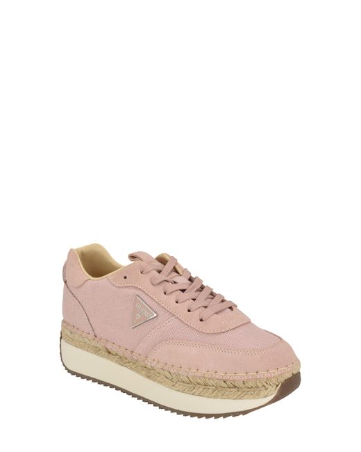 Guess Pink Stefen Espadrille Platform Sneaker