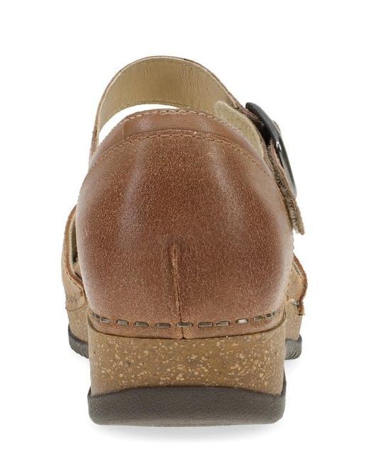Dansko Metallic Mae Ankle Strap Platform Clog