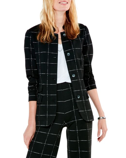 NIC+ZOE Nic+zoe Etched Plaid Jacket in Black Lyst