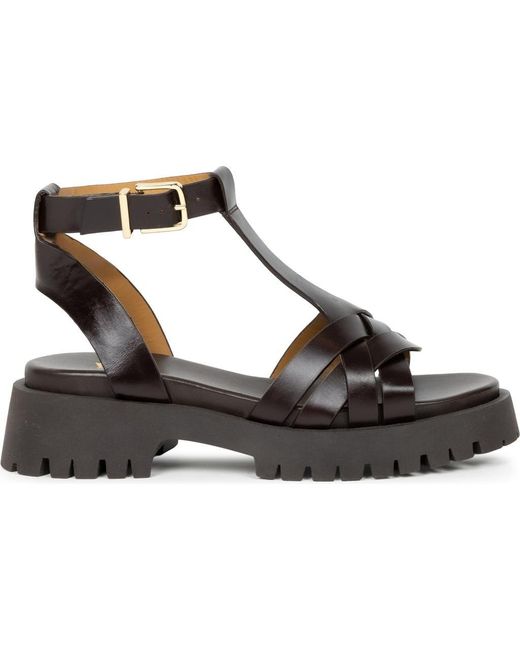 Bobbies Black Laïli Flat Sandals