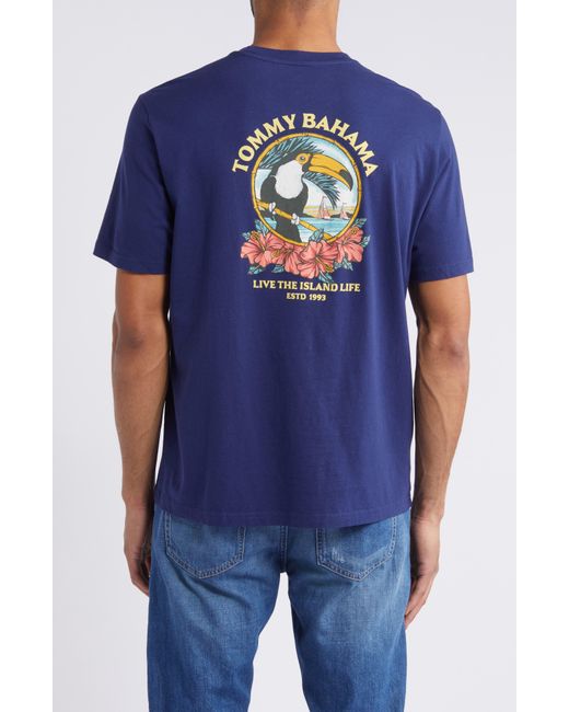 Tommy Bahama Blue Toucan Season Cotton Graphic T-shirt for men