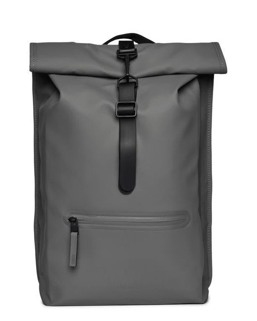 Rains Women's Gray Rolltop Waterproof Rucksack