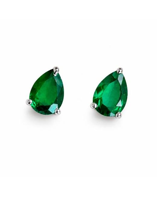 Zuvan Green Teardrop Stud Earrings