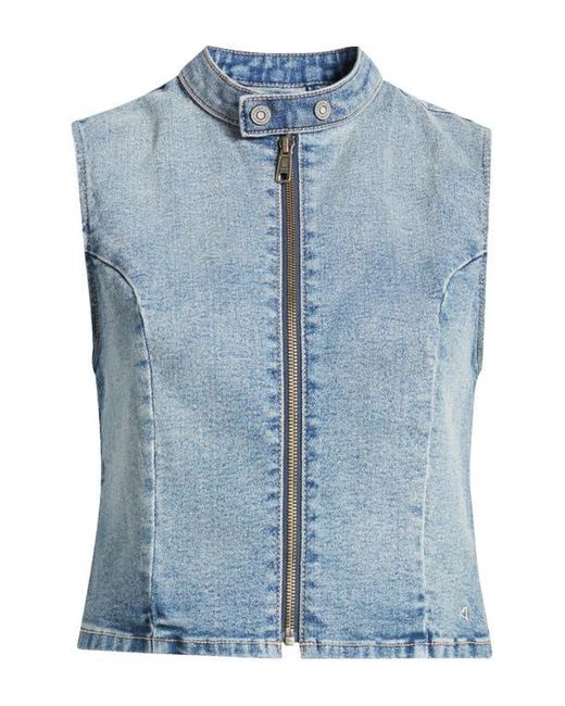 Hidden Jeans Blue Denim Biker Vest