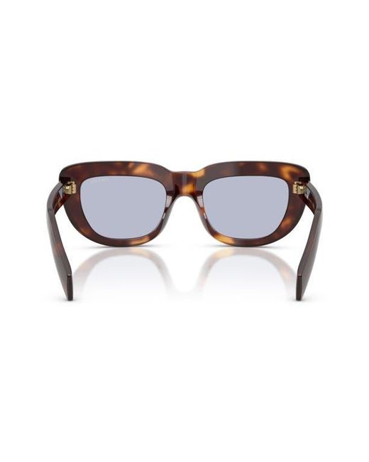Prada Brown 53Mm Rectangular Sunglasses