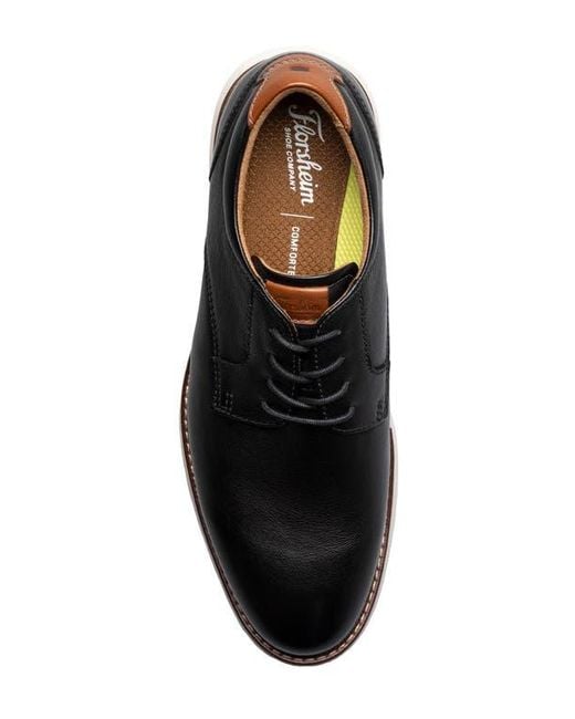 Florsheim Black Launch Plain Toe Derby for men