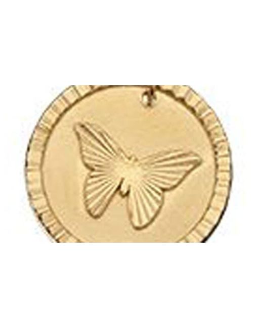 Jennifer Zeuner White Amelia Butterfly Coin Pendant Necklace
