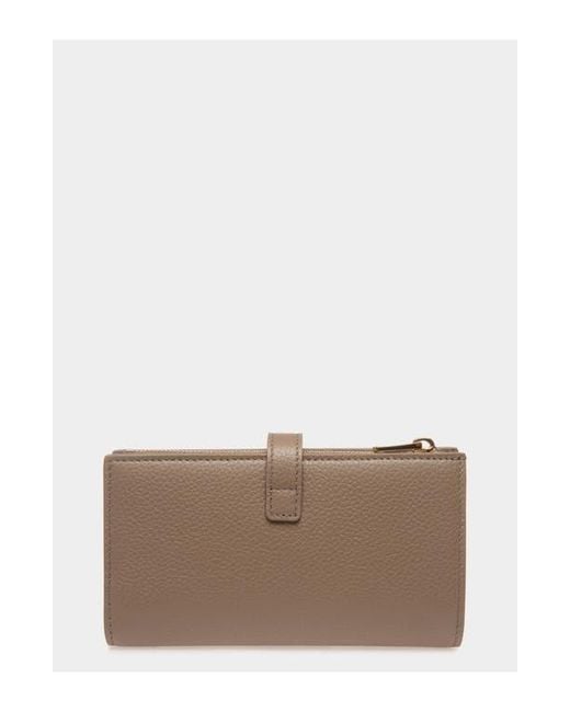 Bally Gray Lock Me Long Wallet