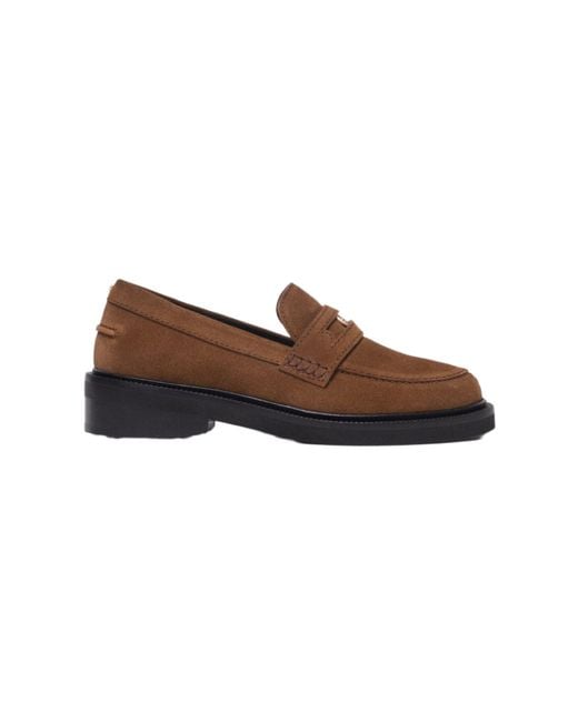 Maje Brown Suede Loafers