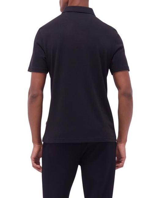 Bugatchi Blue Quarter Zip Polo for men