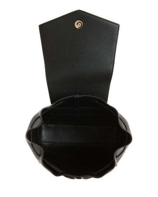 Ferragamo Black Mini Harley Leather Drawstring Backpack