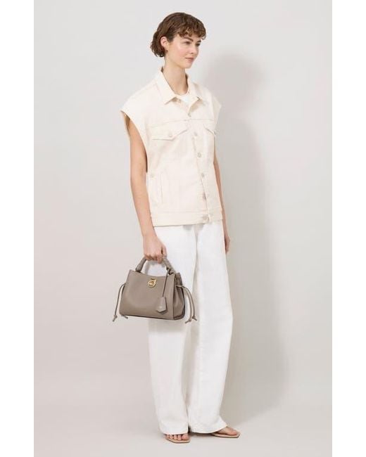 Mulberry Gray Small Iris Leather Top Handle Bag