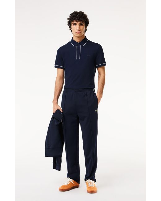 Lacoste Blue Regular Fit Tipped Piqué Polo for men