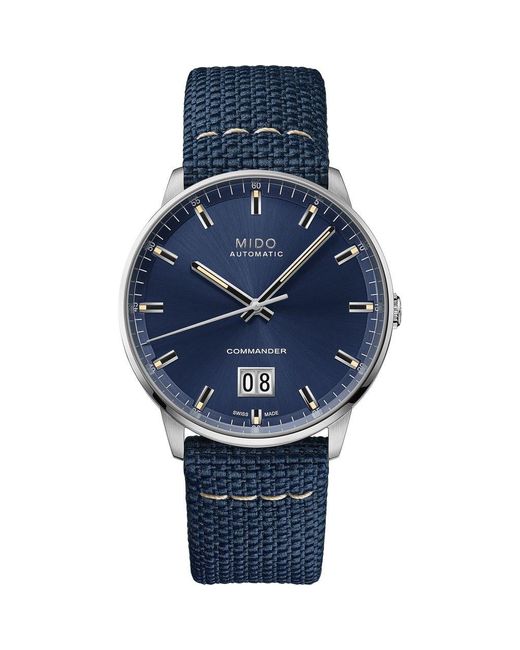 MIDO Blue Commander Automatic Fabric Strap Watch, 40Mm for men