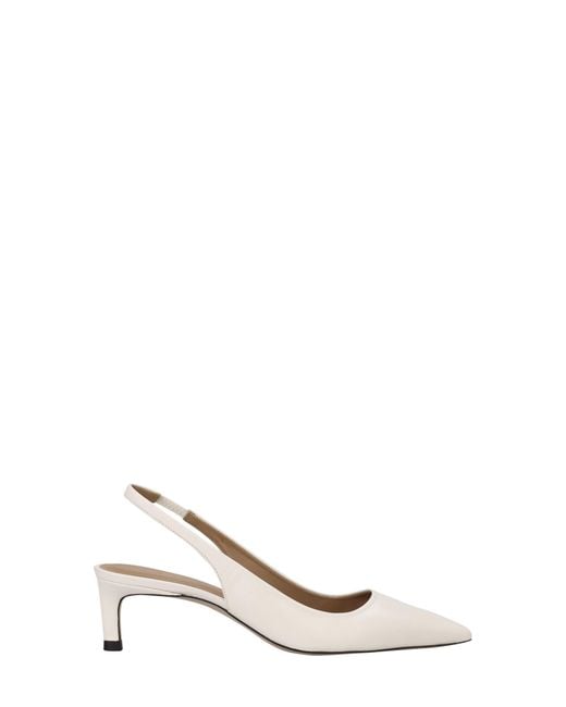 Boss White Janet Slingback Pointed Toe Pump