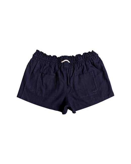 Roxy Blue Oceanside Cotton Drawstring Shorts