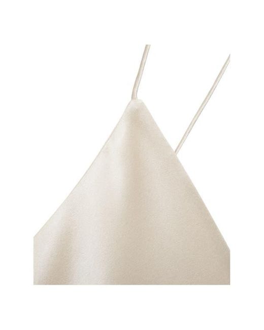Mango White Stretch Silk Camisole
