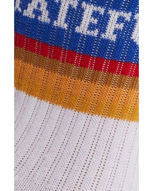 Friday Feelin Blue Grateful Crew Socks
