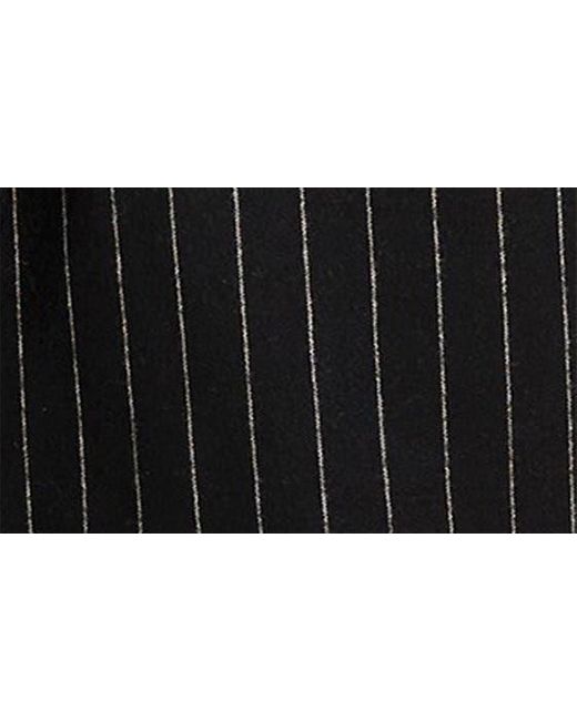 Madewell Black Metallic Pinstripe Wool Blend Blazer