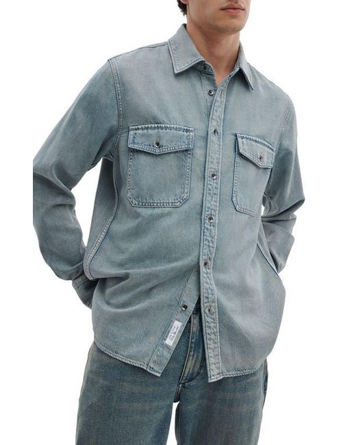 Rag & Bone Men's Blue Infuse Denim Button-Up Shirt
