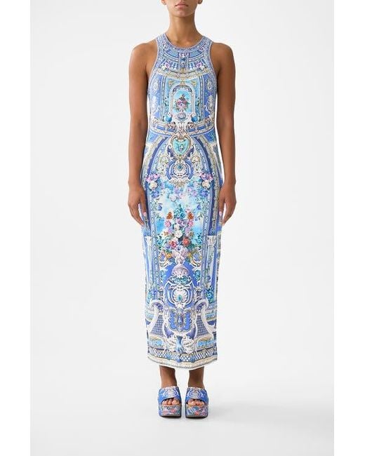 Camilla Blue Jersey Tank Dress