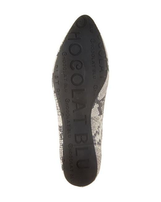 Chocolat Blu Gray Pointed Toe Embossed Leather Loafers