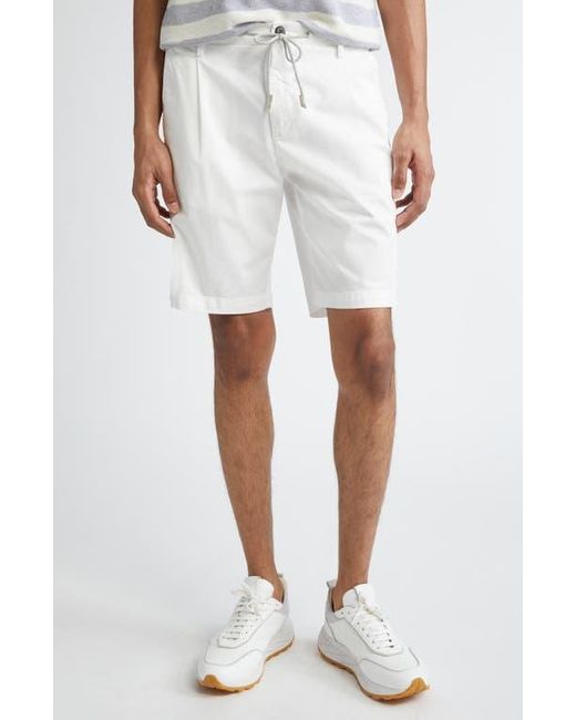 Eleventy White Stretch Cotton Bermuda Shorts for men