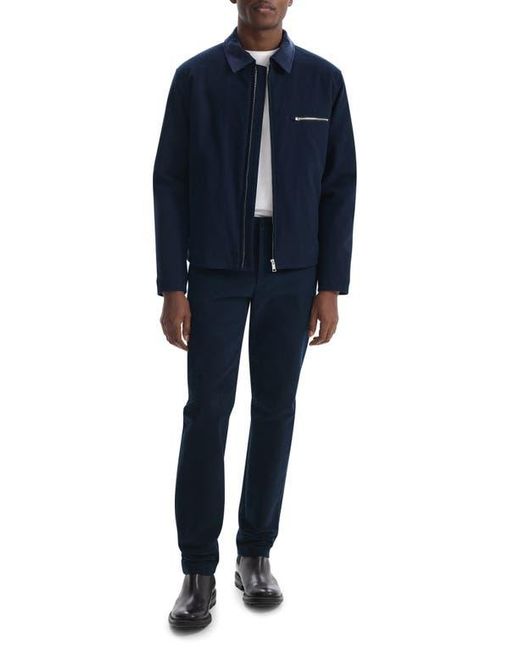 Theory Blue Zip-Up Brushed Cotton Twill Jacket for men
