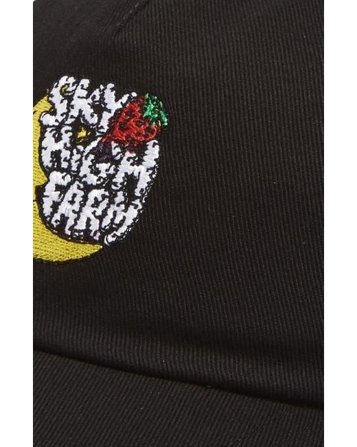 Sky High Farm Black Gender Inclusive Logo Embroidered Adjustable Baseball Cap for men