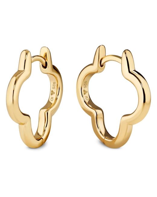 DEVATA Metallic Clover Hoop Earrings