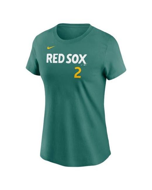 Nike Green Alex Bregman Boston Sox 2025 City Connect Fuse Name & Number T-Shirt