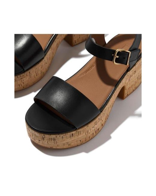 Fitflop Metallic Platfforms Ankle Strap Platform Wedge Sandal