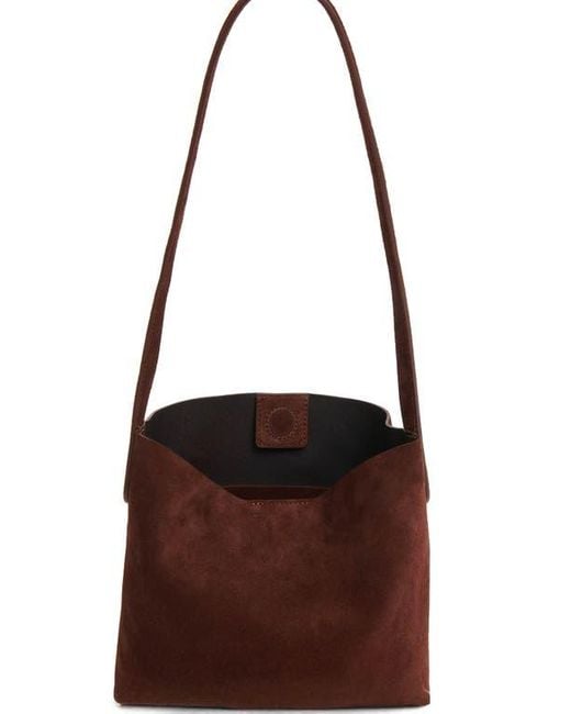 Mansur Gavriel Brown Small Everyday Cabas Suede Hobo Bag