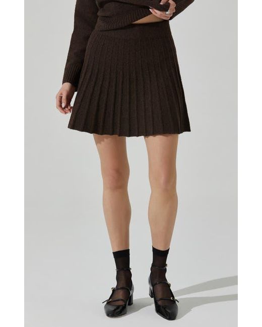 Astr Black Marceline Pleated Knit Miniskirt