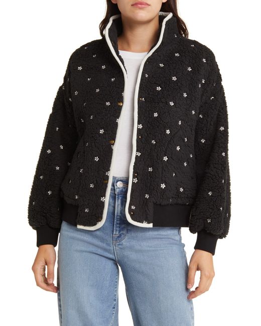 The Great The Blackbird Floral Embroidery High Pile Fleece Jacket