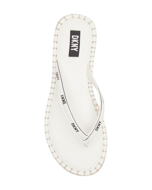 DKNY White Tabatha Flip Flop