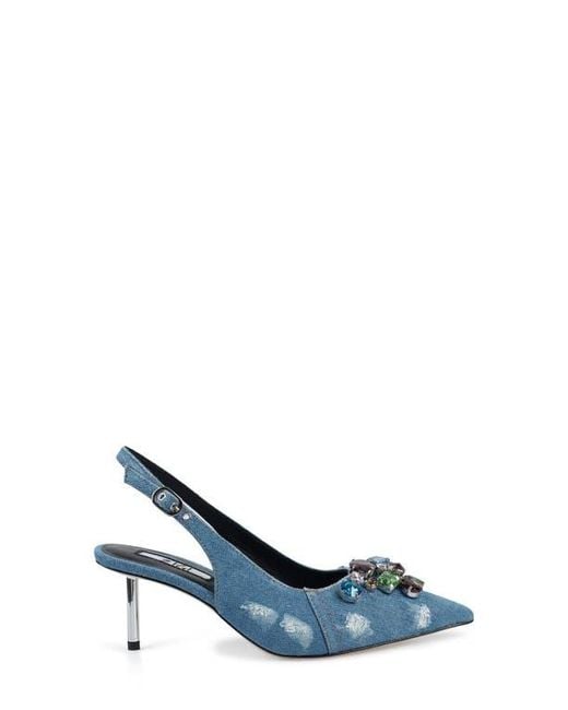 Zigi Blue Rossy Pointed Toe Slingback Pump